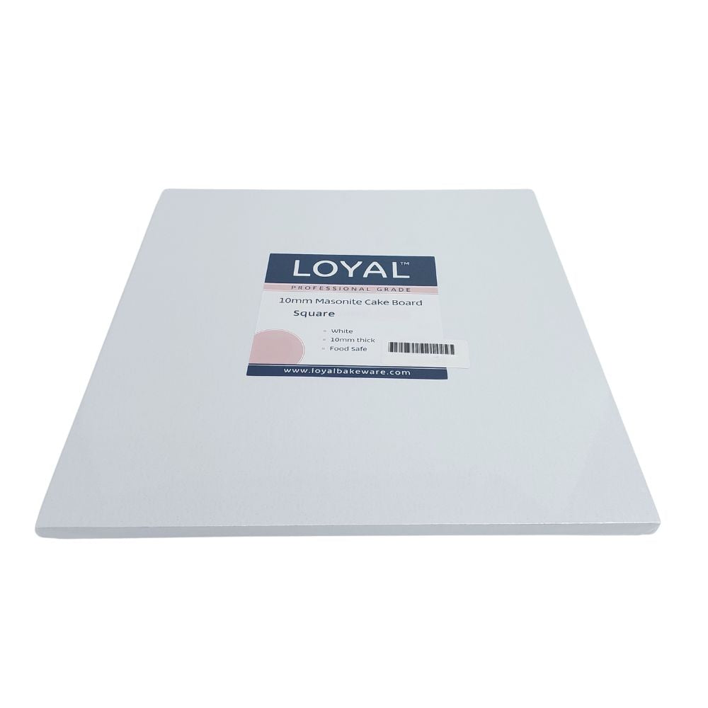 LOYAL White 10mm Masonite Square Cake Board 12in