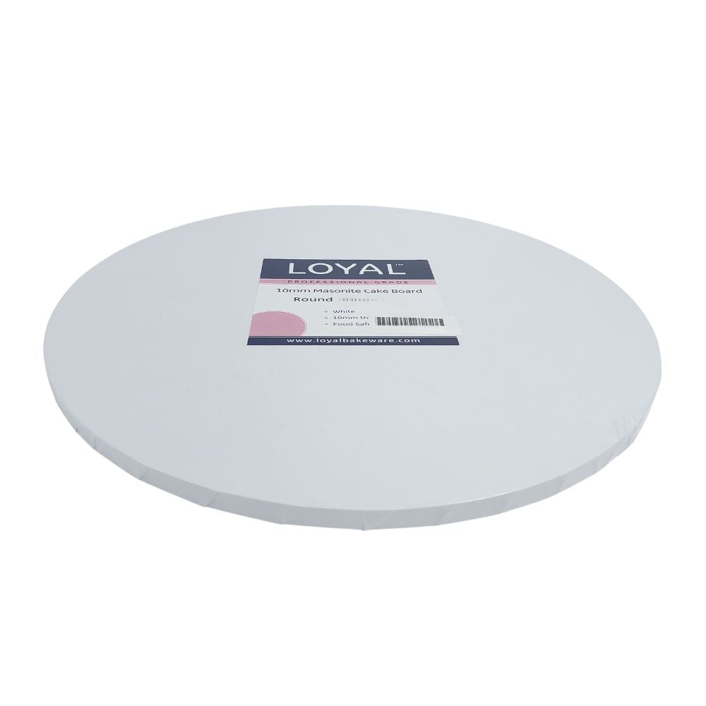 LOYAL White 10mm Masonite Round Cake Board 14in