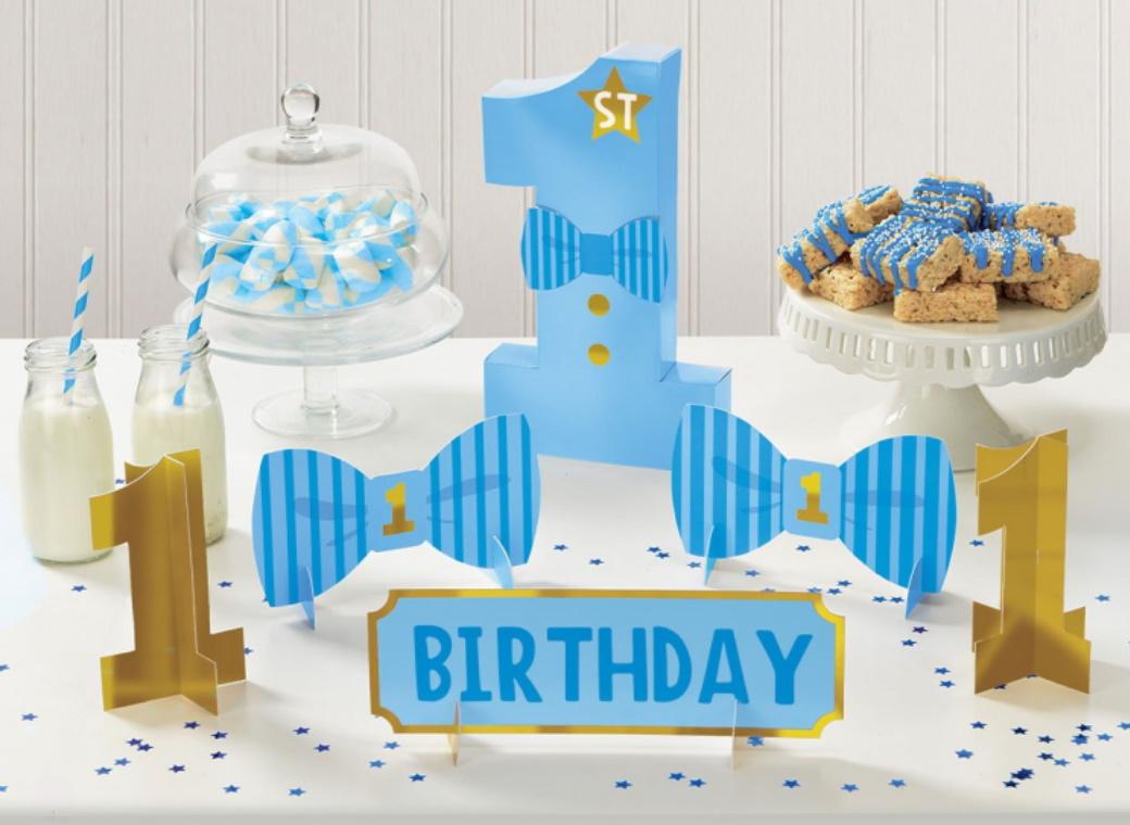 1st Birthday Blue & Gold Table Decorating Kit