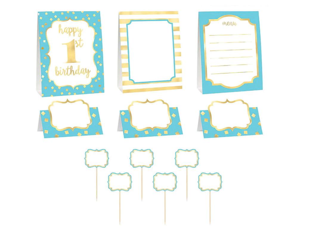 1st Birthday Buffet Decorating Kit - Blue