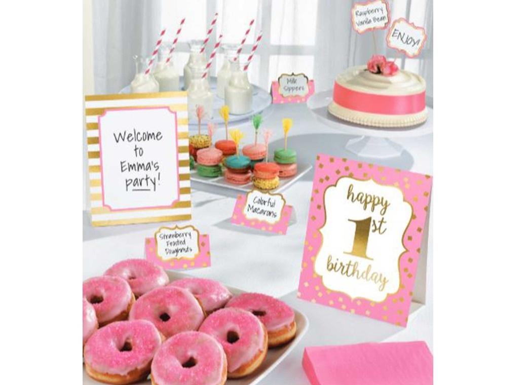1st Birthday Buffet Decorating Kit - Pink