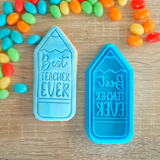 Best Teacher Ever Pencil Cookie Cutter & Embosser