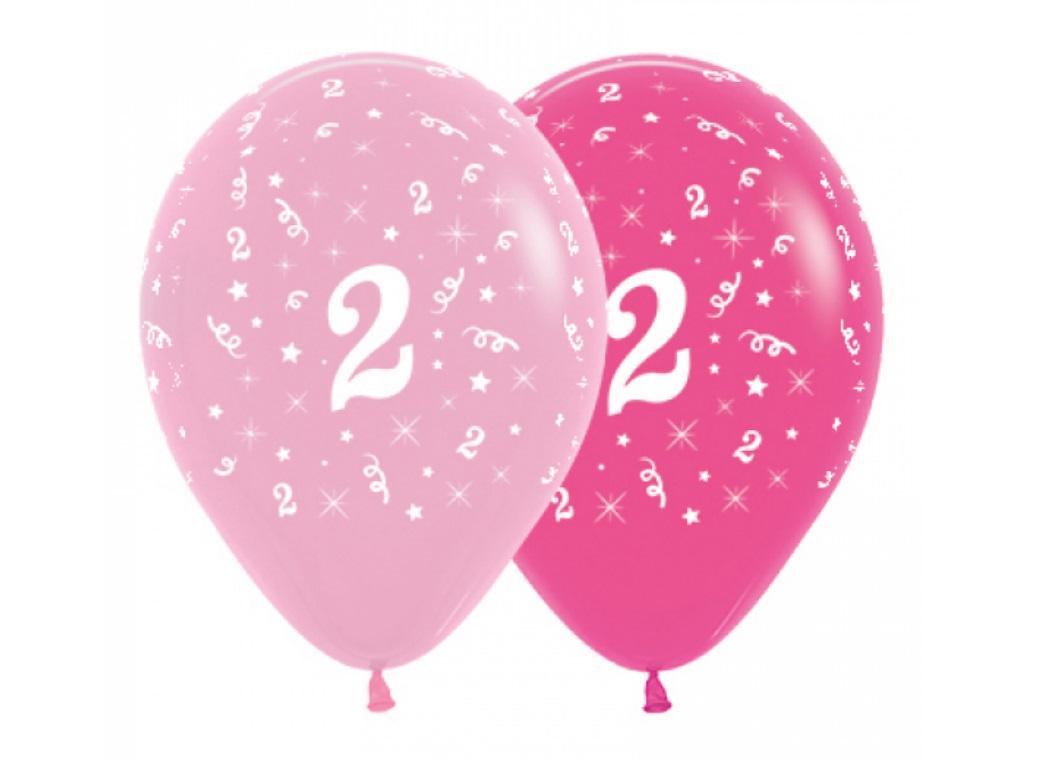 2nd Birthday Balloons - Pink 6pk