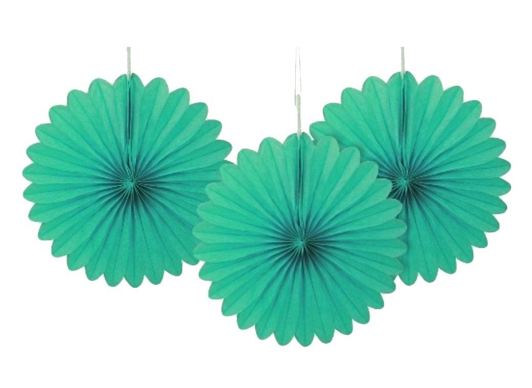 3 Pack Tissue Fans - Teal