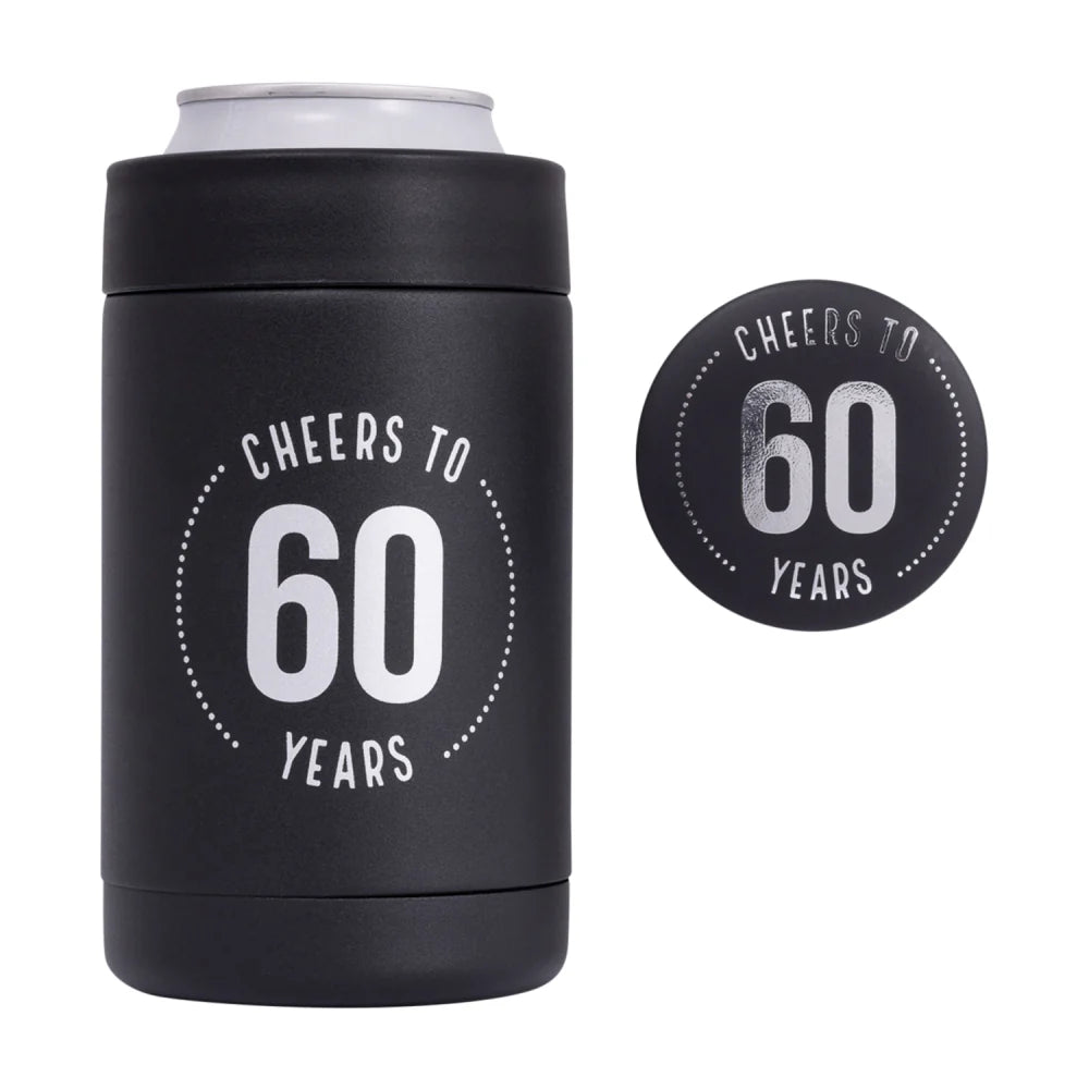 60th Birthday Insulated Drink Cooler & Badge Set