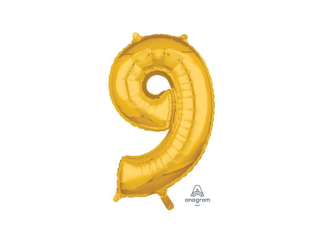 66cm Gold Number Balloon - 9