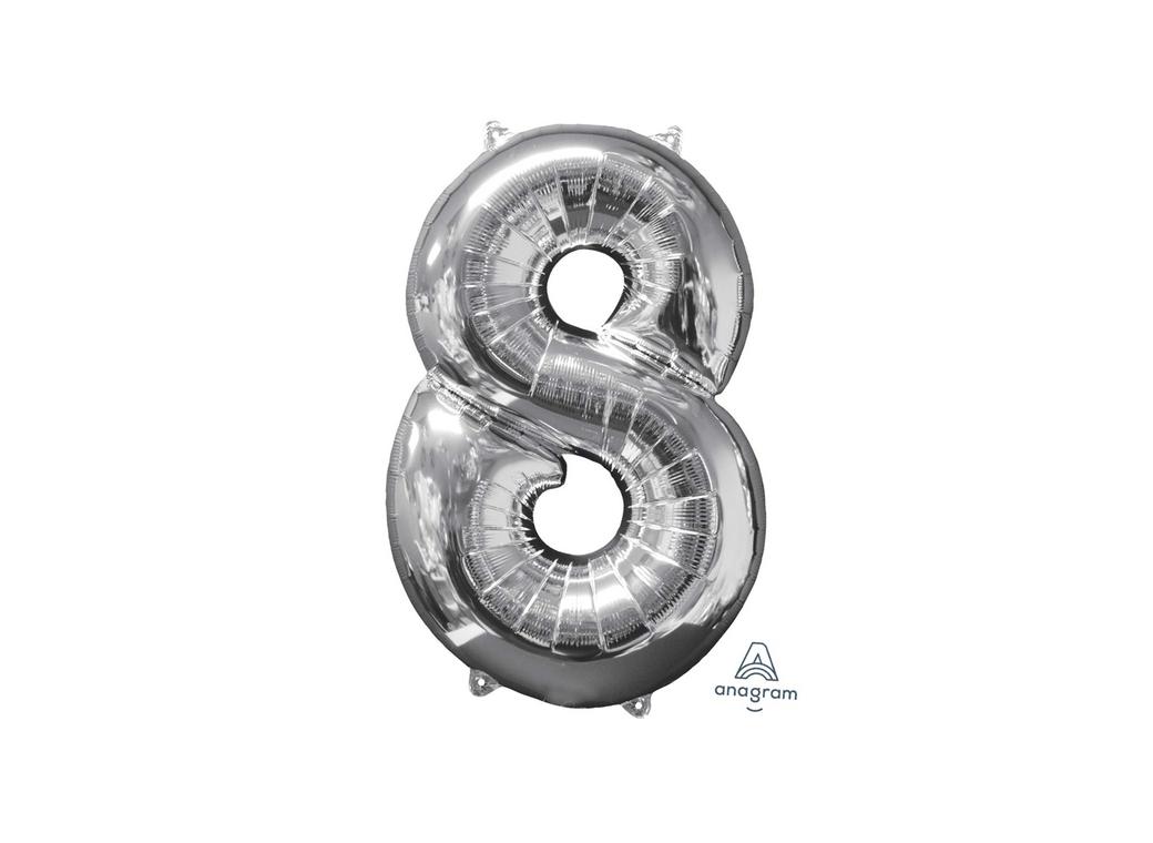 66cm Silver Number Balloon - 8
