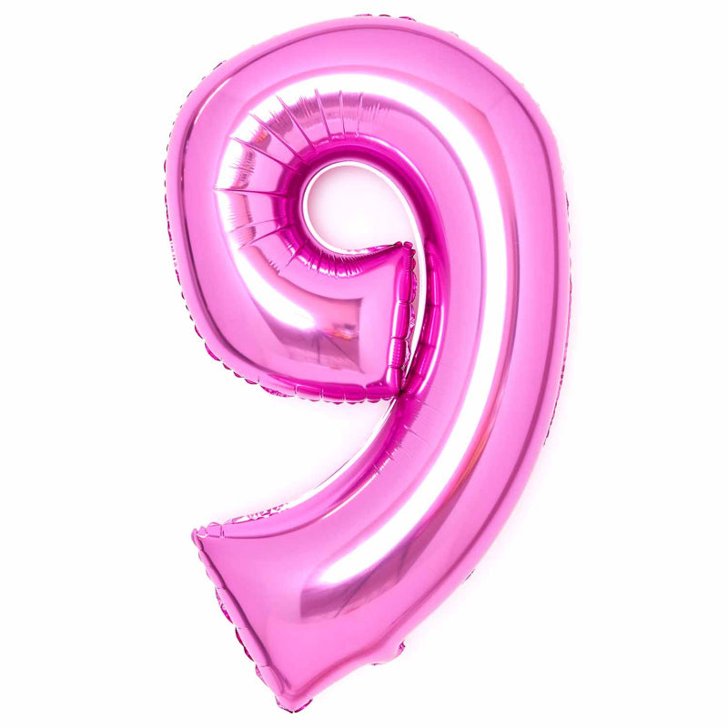 86cm Hot Pink Number Foil Balloon - 9