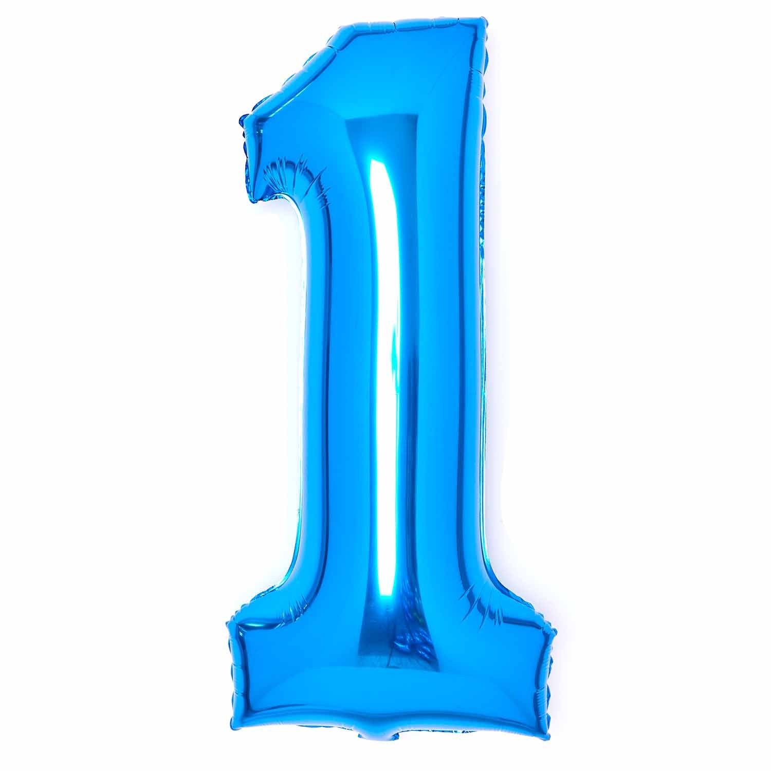 86cm Blue Number Foil Balloon - 1
