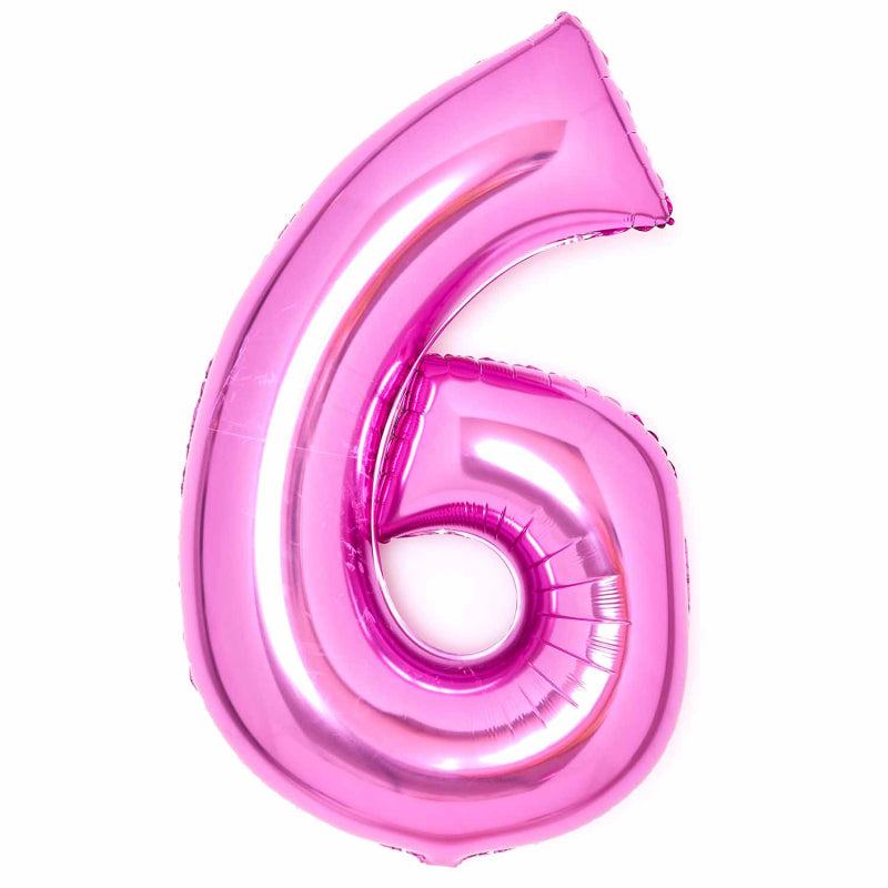 86cm Hot Pink Number Foil Balloon - 6