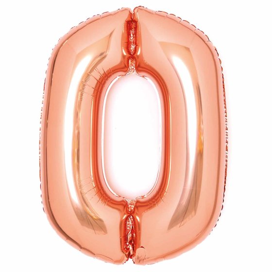 86cm Rose Gold Number Foil Balloon - 0