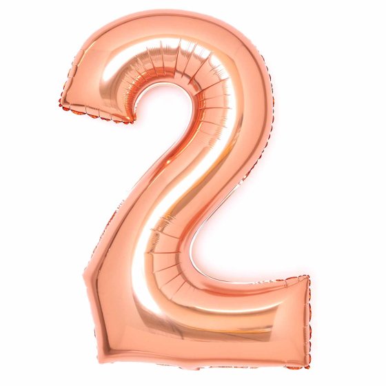 86cm Rose Gold Number Foil Balloon - 2