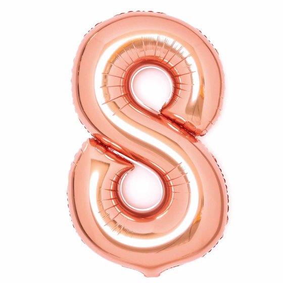86cm Rose Gold Number Foil Balloon - 8