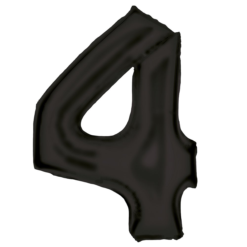 86cm Silk Lustre Black Number Foil Balloon - 4