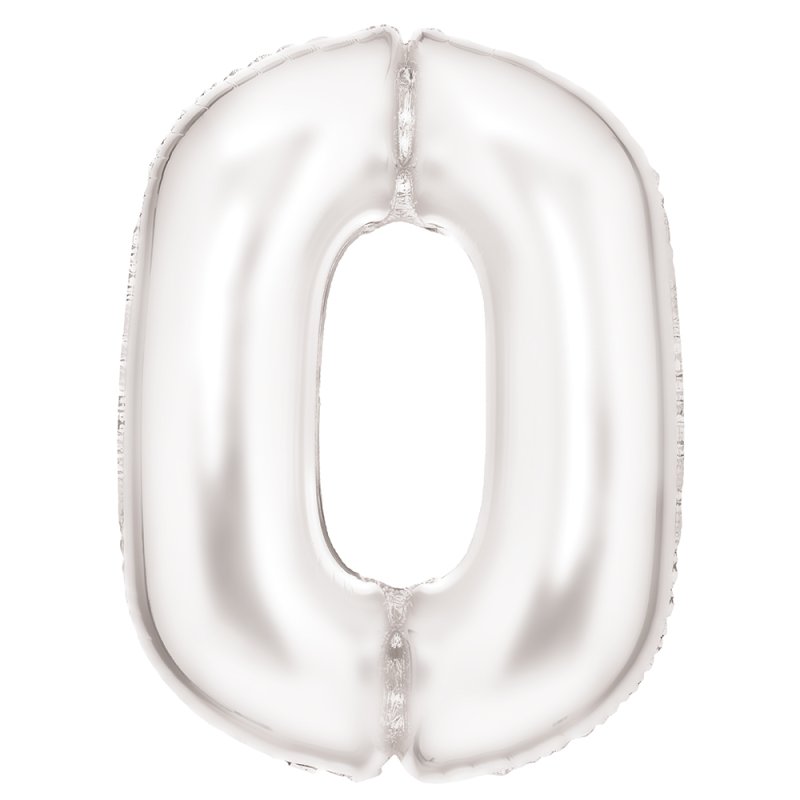 86cm Silk Lustre White Foil Balloon - 0