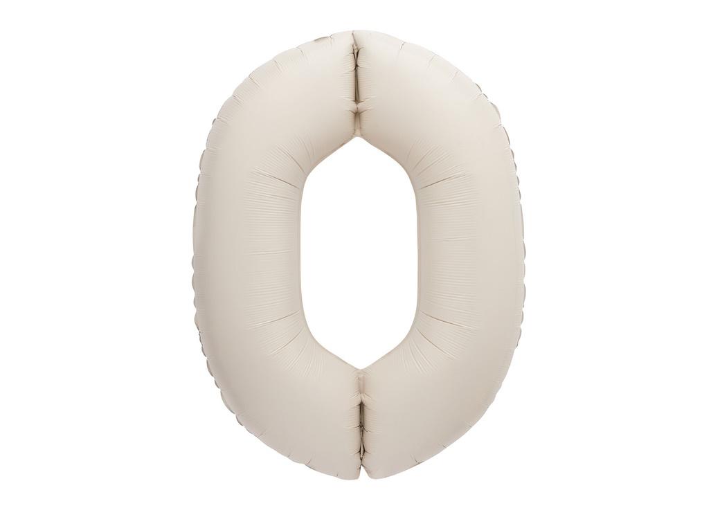 86cm Number Foil Balloon - Matte Nude 0
