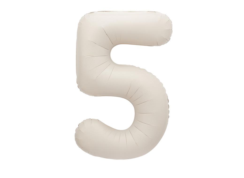 86cm Number Foil Balloon - Matte Nude 5