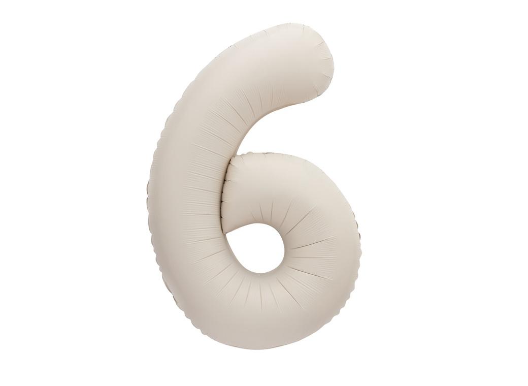 86cm Number Foil Balloon - Matte Nude 6