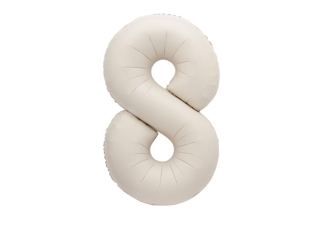 86cm Number Foil Balloon - Matte Nude 8