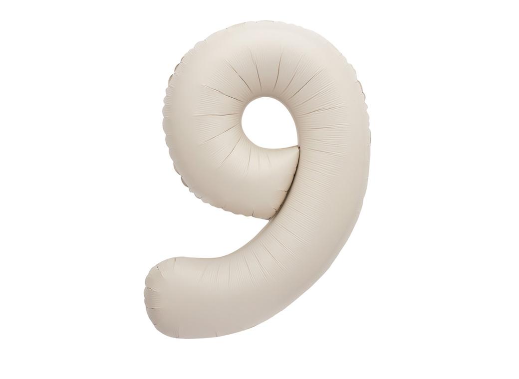 86cm Number Foil Balloon - Matte Nude 9