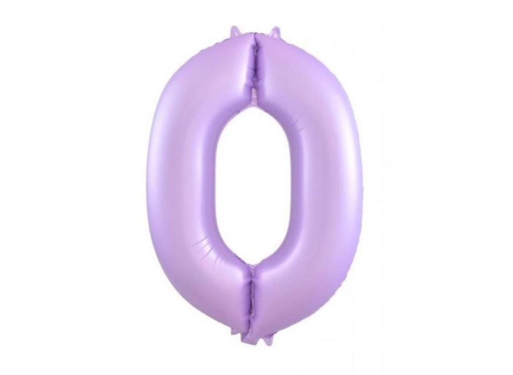 86cm Pastel Matte Lilac Number Balloon - 0