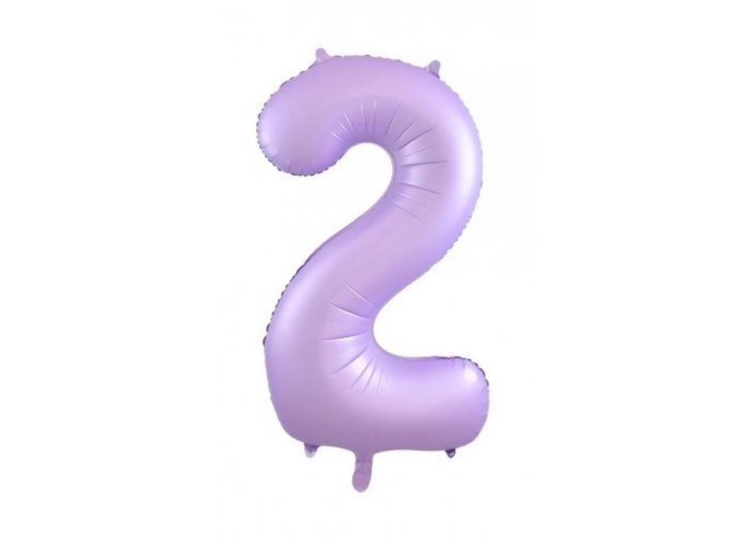 86cm Pastel Matte Lilac Number Balloon - 2