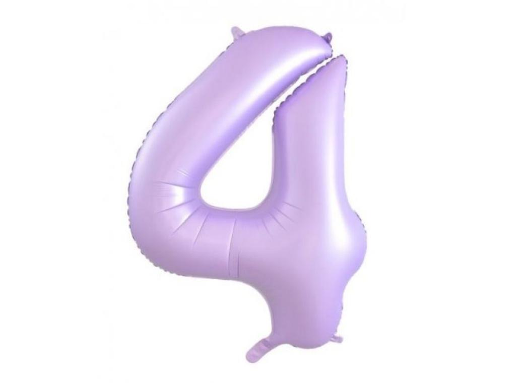 86cm Pastel Matte Lilac Number Balloon - 4