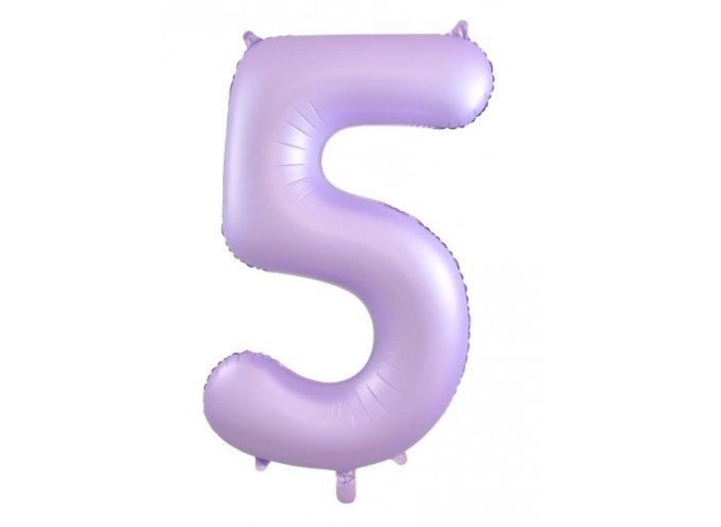 86cm Pastel Matte Lilac Number Balloon - 5