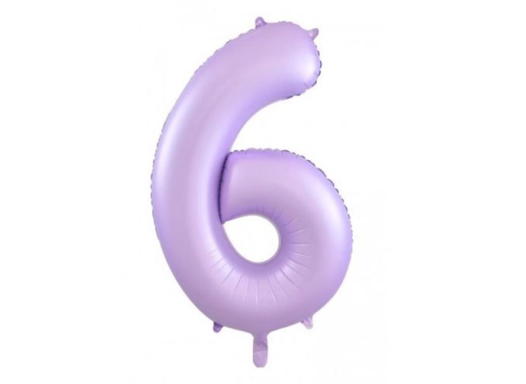 86cm Pastel Matte Lilac Number Balloon - 6