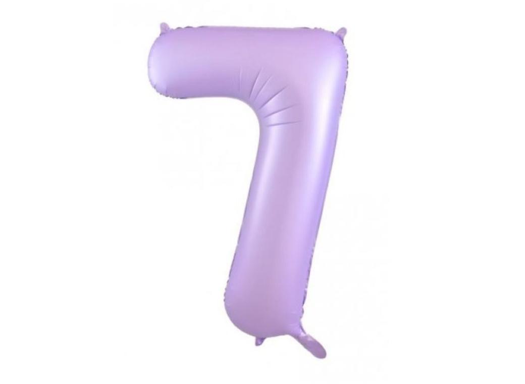 86cm Pastel Matte Lilac Number Balloon - 7
