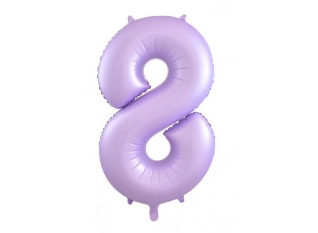 86cm Pastel Matte Lilac Number Balloon - 8