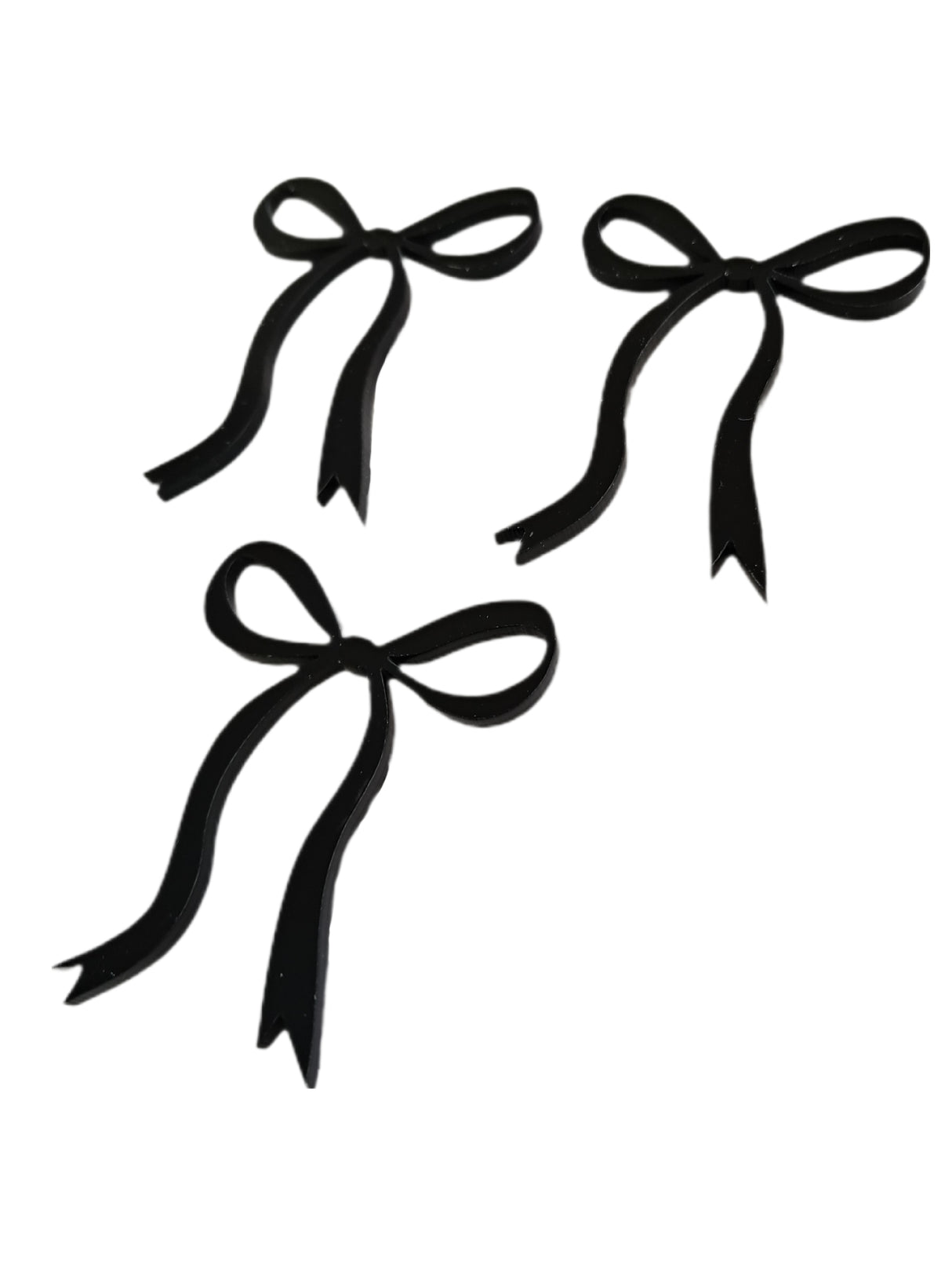 Acrylic Bows Cake Topper 3pk - Black