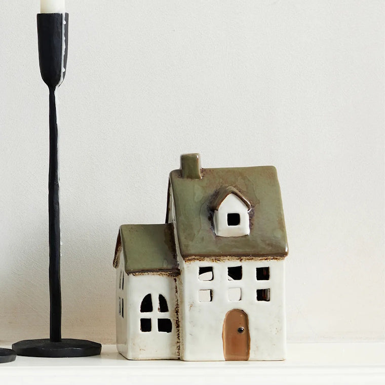 Alsace Tea Light Chapel Olive Green