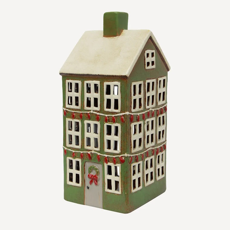 Alsace Tea Light Grande Chalet Christmas Green