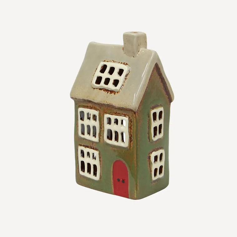 Alsace Tea Light House Christmas Green