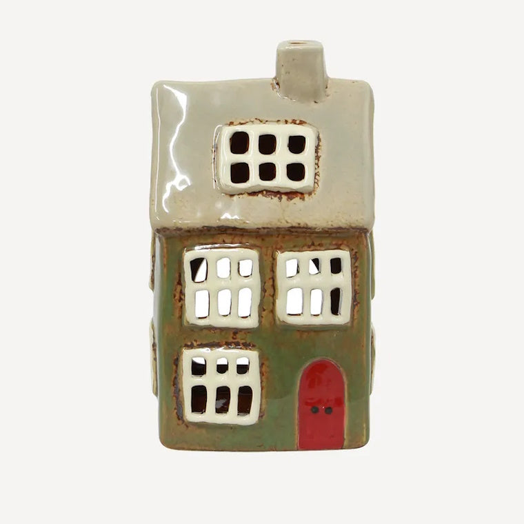 Alsace Tea Light House Christmas Green