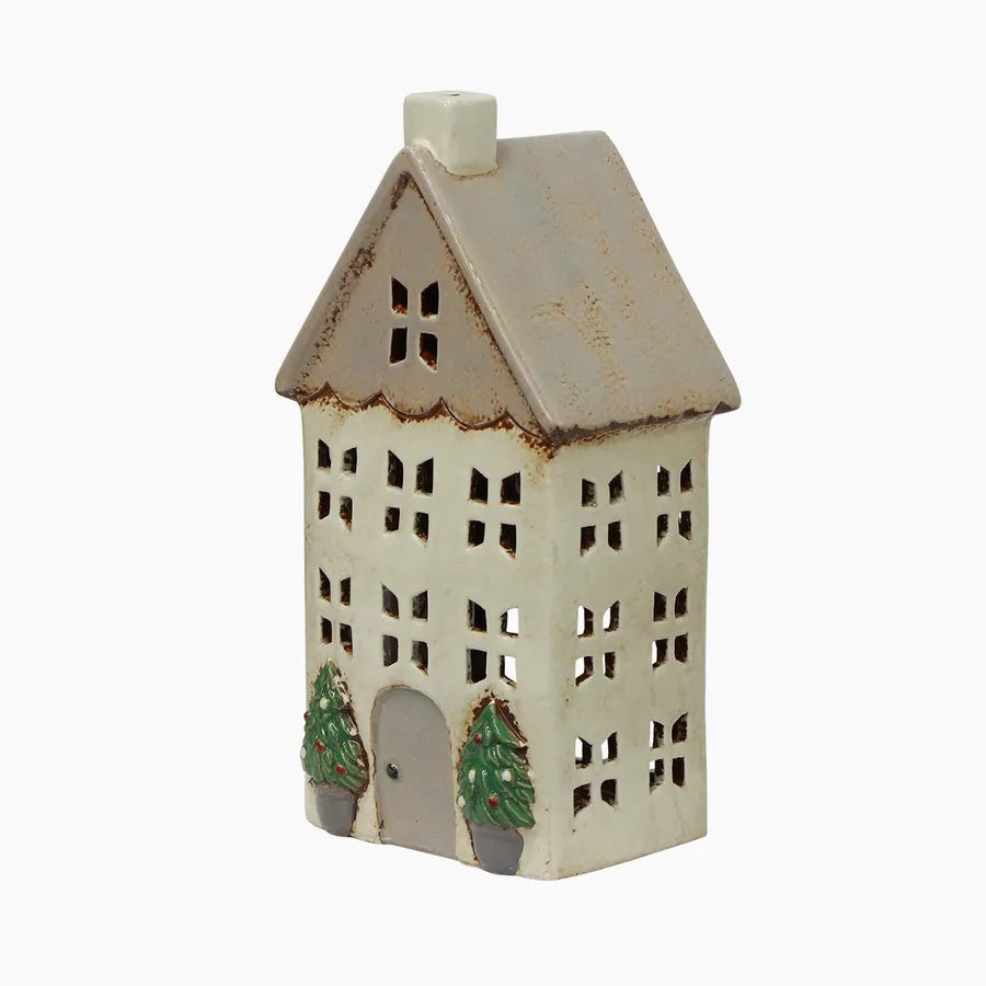 Alsace Tea Light House Stone with Pots Medium