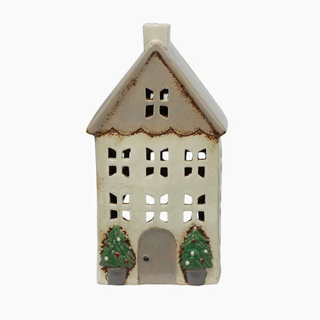 Alsace Tea Light House Stone with Pots Medium