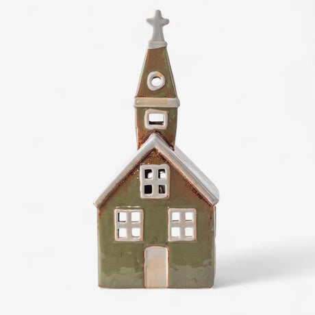 Alsace Tea Light Church Olive Green