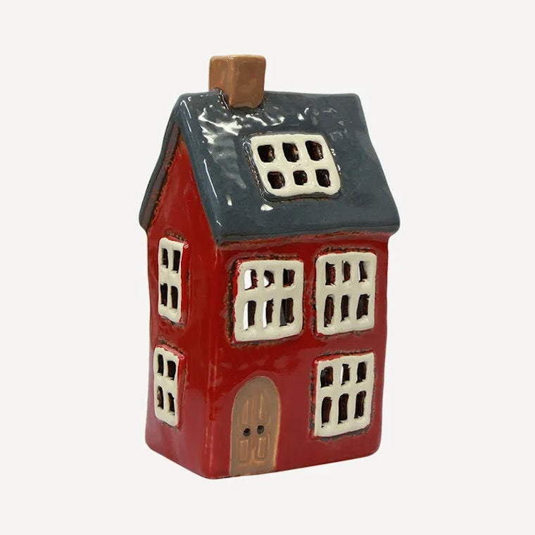 Alsace Tea Light House Navy Roof