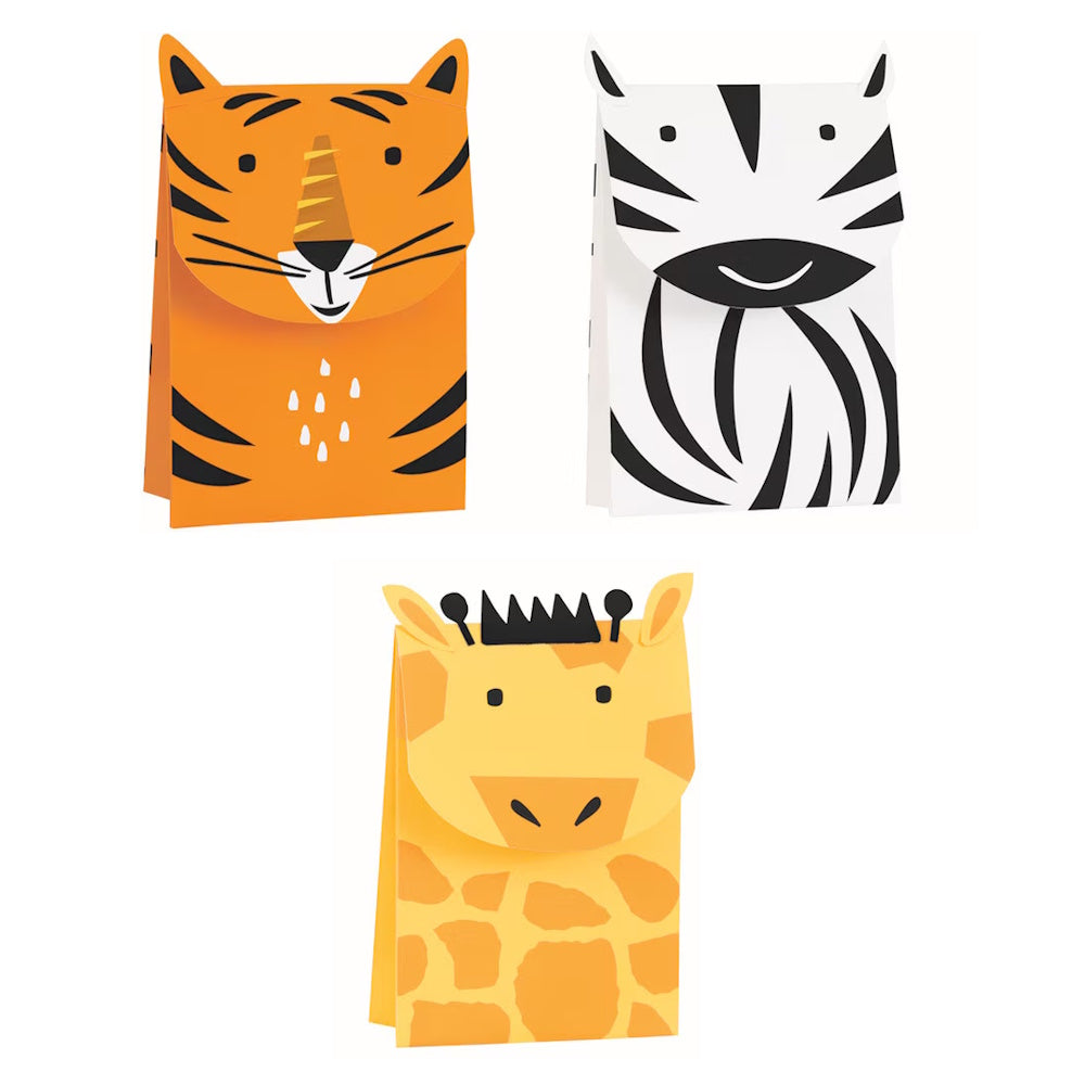 Animal Safari Favour Bags 3pk