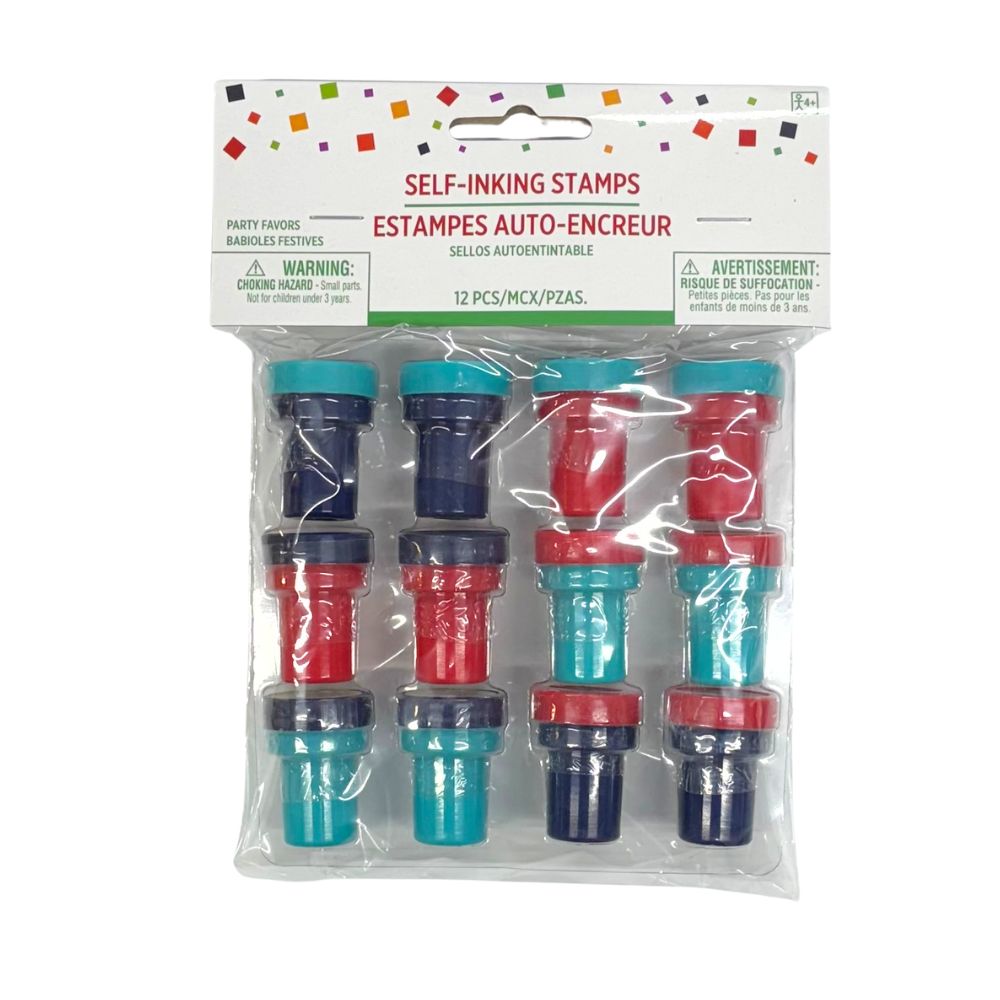Self Inking Stampers 12pk - Assorted
