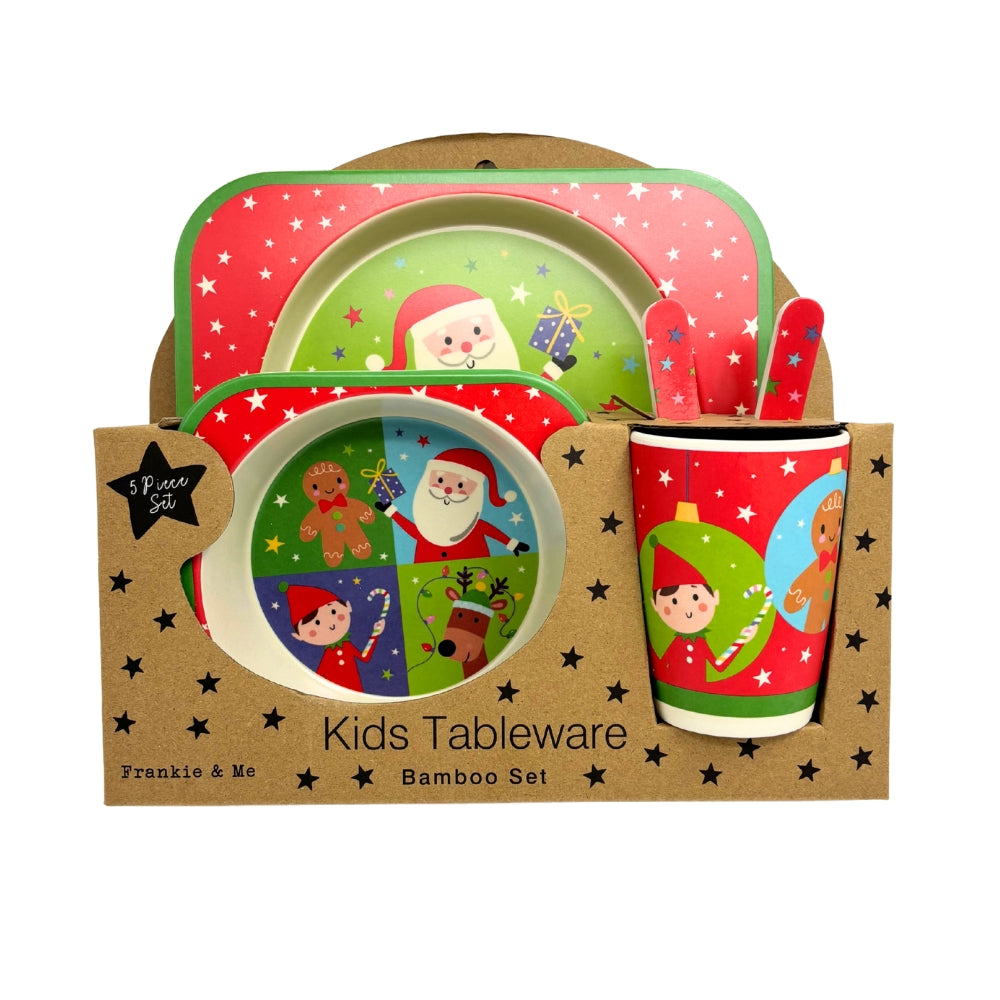Christmas Kids Bamboo Tableware Set - Santa & Friends