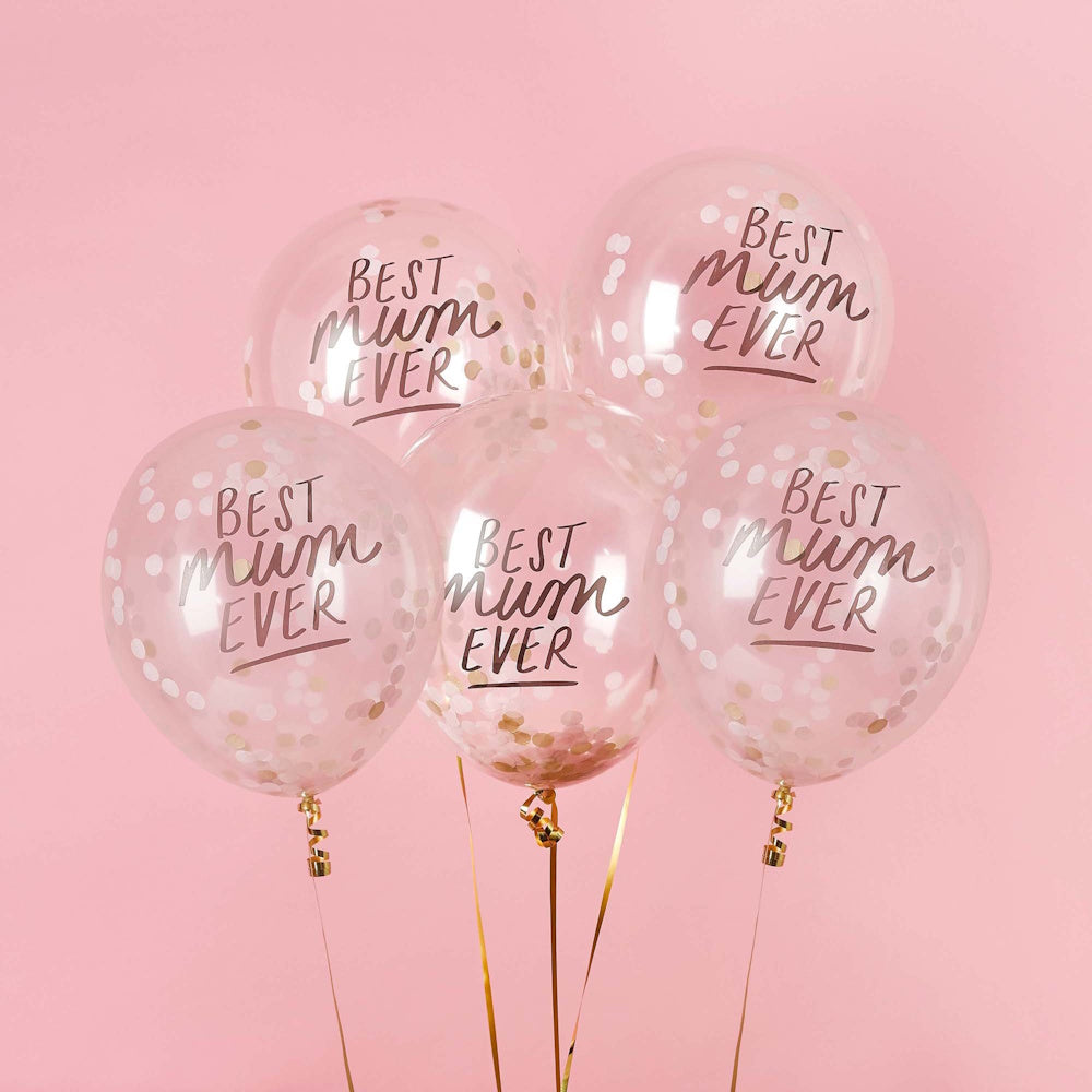 Best Mum Ever Confetti Balloons 5pk