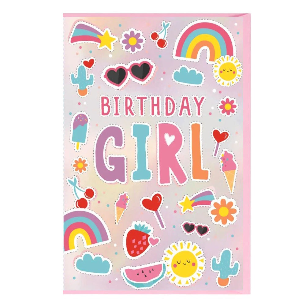 Birthday Girl Icons Birthday Card