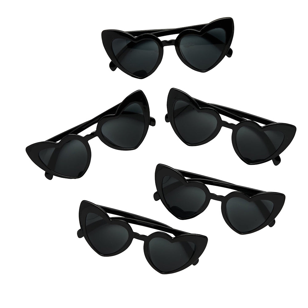 Black Heart Shaped Sunglasses 5pk