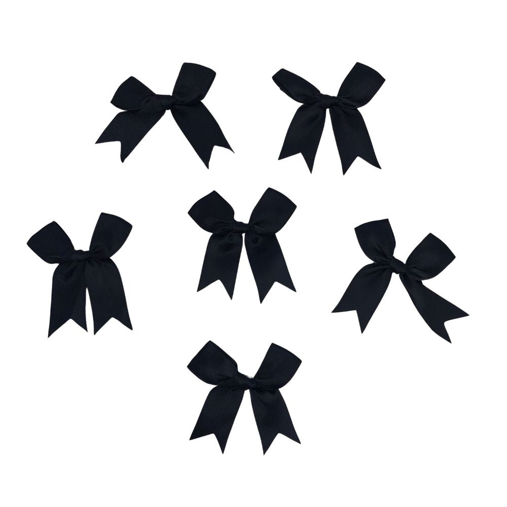 Black Satin Bows 6pk