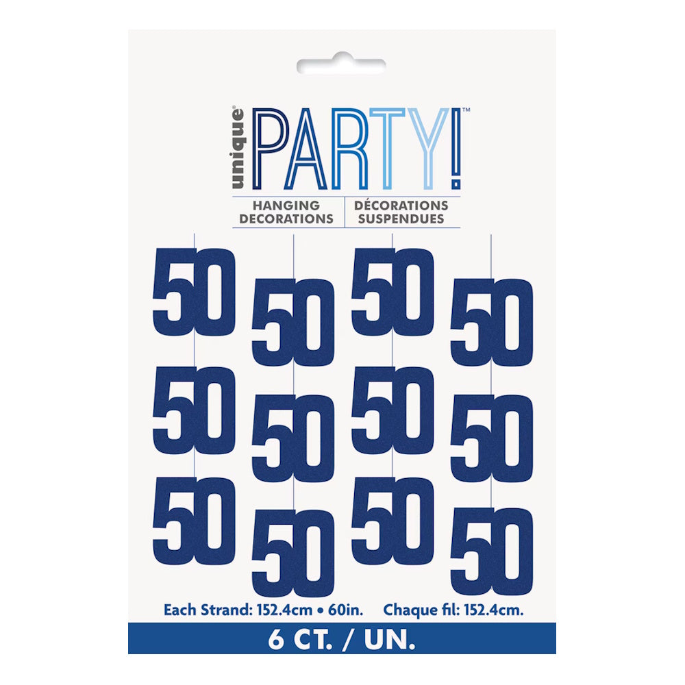 Glitz Blue String Decorations - 50