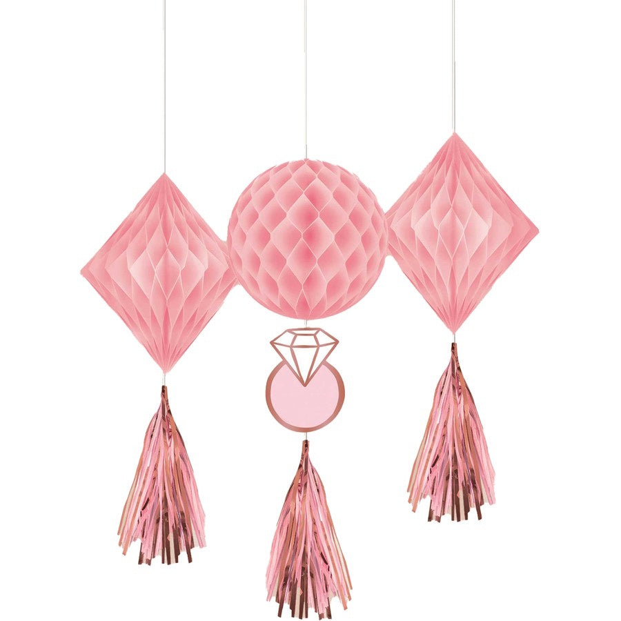 Blush Pink & Rose Gold Wedding Honeycombs