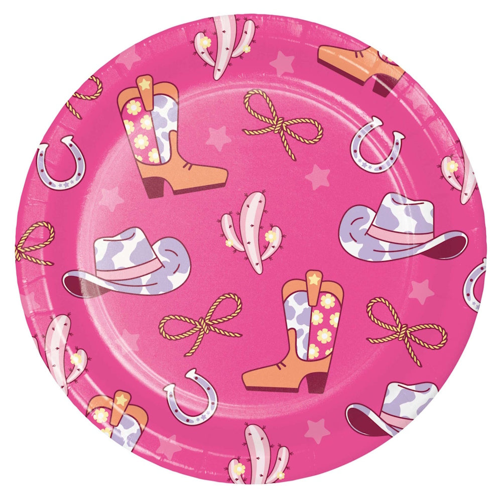 Boots & Bows Cowgirl Dinner Plates 8pk